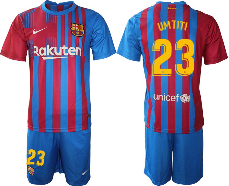 Men 2021-2022 Club Barcelona home blue #23 Nike Soccer Jersey